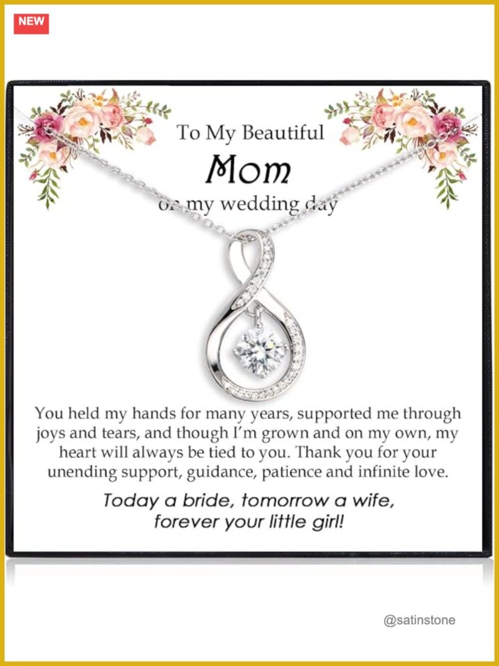 Infinity Love Knot Pendant Necklace with Cubic Zirconia, 18"